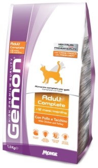 Gemon Cat корм для взрослых кошек с курицей и индейкой 1,5 кг