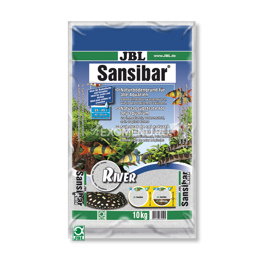 JBL Sansibar RIVER - Декоративный грунт для аквариума, светлый, мелкий, с черными вкраплениями, 1...