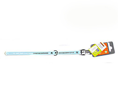 Hunter Smart ошейник Modern Luxus кожзам 1 ряд страз голубой