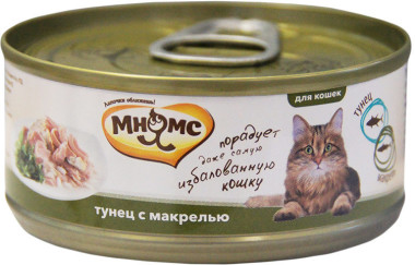 Мнямс консервы для кошек Тунец с макрелью в нежном желе 70 г
