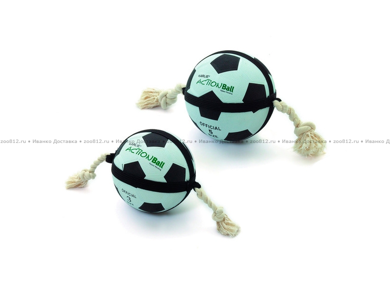 Karlie Action Ball игрушка «Футбольный мяч» с верёвкой для собак
