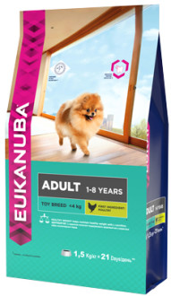 Корм Eukanuba для взрослых собак миниатюрных пород с курицей, Adult Toy Breed