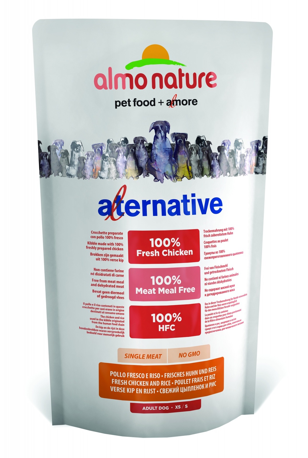 Корм Almo Nature Alternative со свежим цыпленком и рисом (50% мяса) для собак карликовых и мелких пород, Alternative Fresh Chicken and Rice XS-S