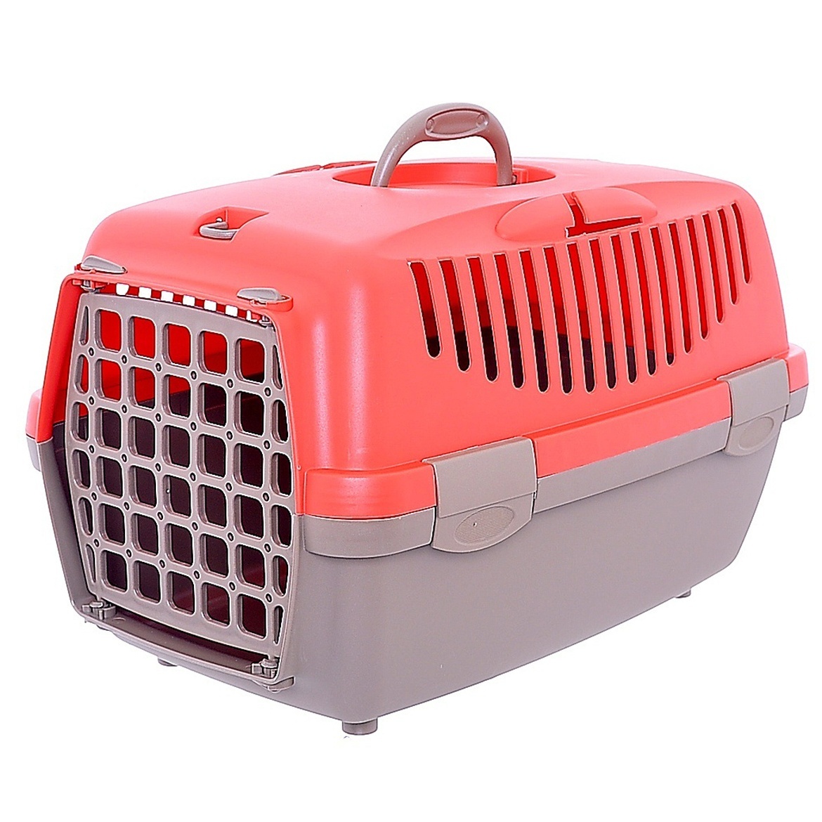 Переноска Gulliver 1 Trendy Colour красная, до 6 кг, с пластиковой дверкой, 48x32x31 см