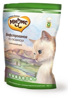 Мнямс корм для взрослых кошек Бефстроганов по-тасмански (с мясом страуса) 400 г