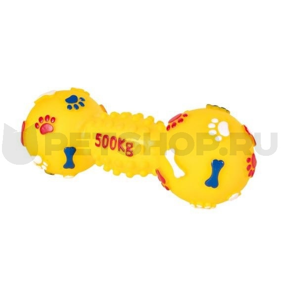 Игрушка д/собак гантеля средняя "500 кг", винил 19 см
