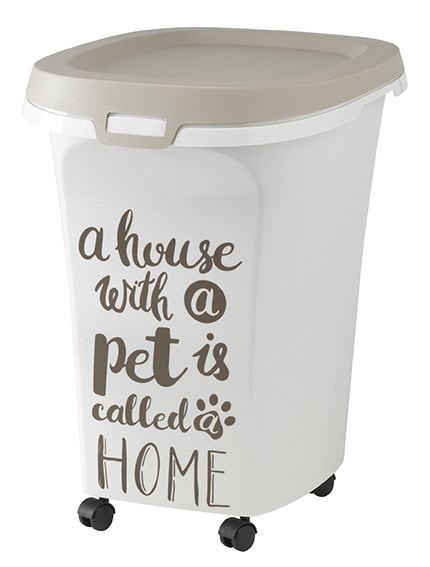 Контейнер для корма большой Pet Wisdom, 38 л, серый