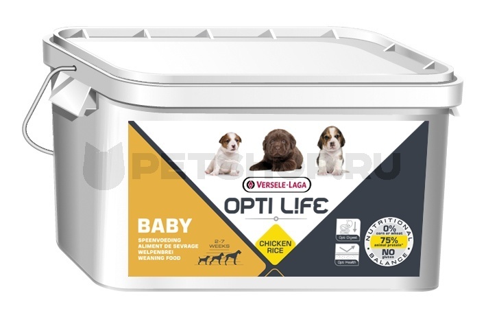 Корм Opti Life (Versele Laga) для щенят с курицей, Opti Life Baby