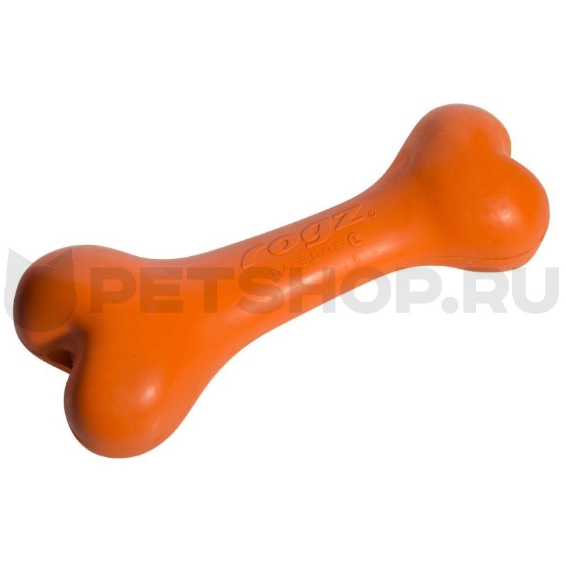 Игрушка для собак кость из литой резины, оранжевая