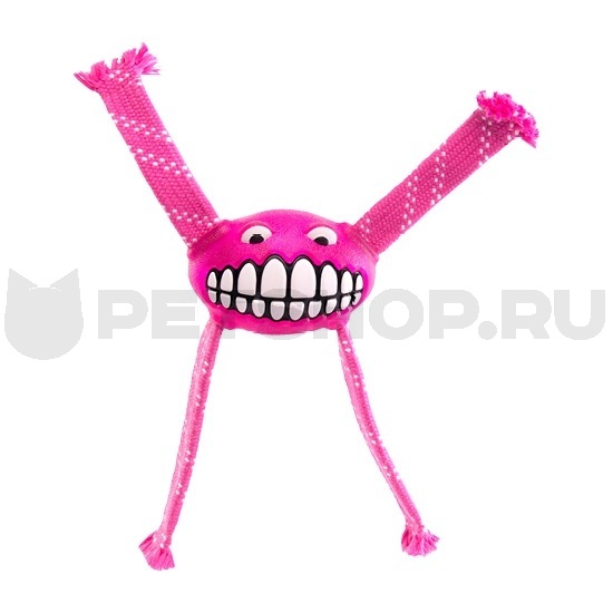 Игрушка с принтом зубы и пищалкой FLOSSY GRINZ, розовый