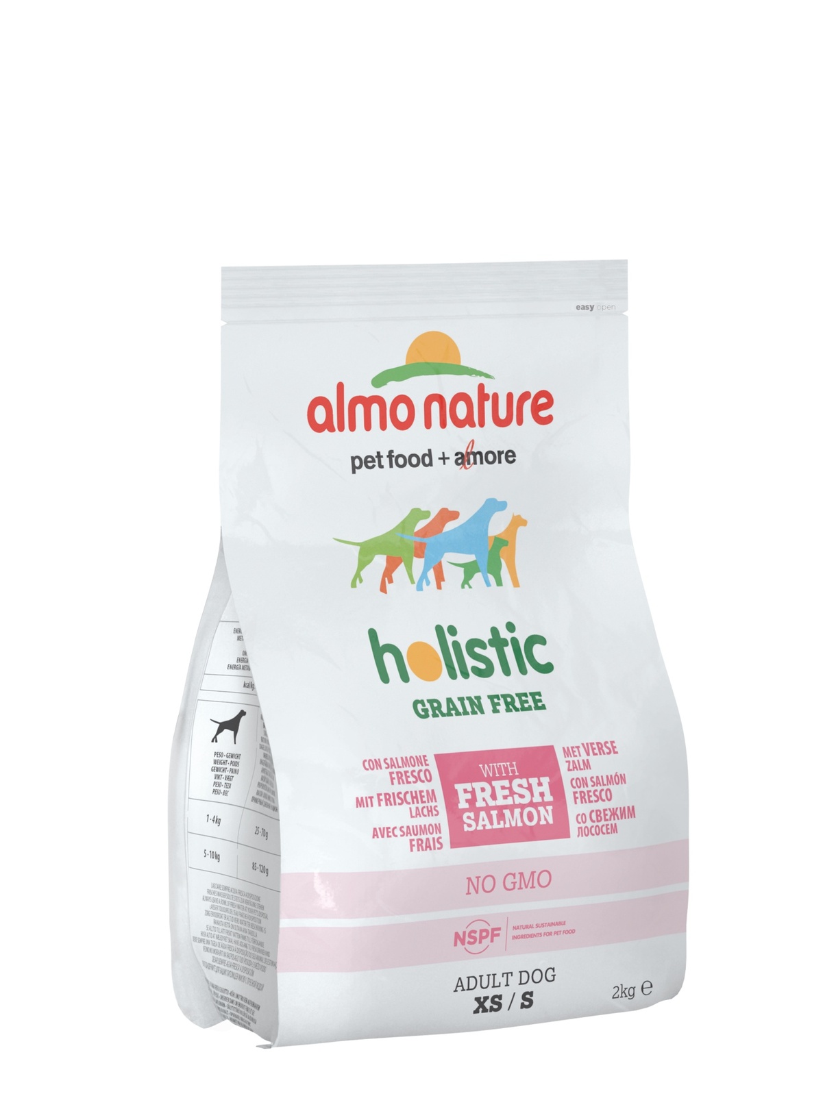 Корм Almo Nature беззерновой корм с лососем и картофелем для собак карликовых и мелких пород, HOLISTIC GRAIN FREE DOGS