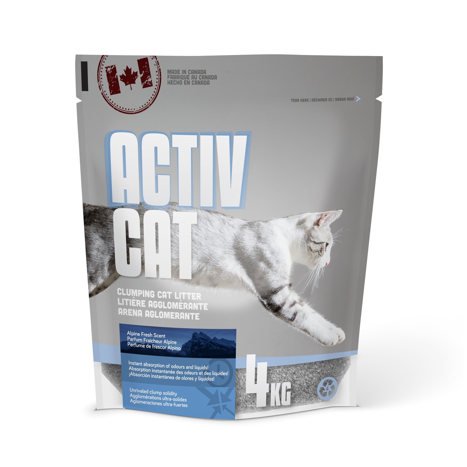 Комкующийся наполнитель ActivCat, аромат альпийской свежести