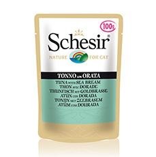 Schesir паучи для кошек с тунцом и дорадо