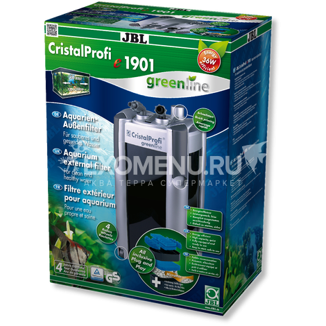 JBL CristalProfi e1901 greenline - Экономичный внешний фильтр для аквариумов от 300 до 800 литров...