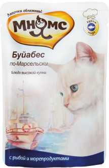 Мнямс паучи для кошек Буйабес по-Марсельски (рыба с морепродуктами) 85 г