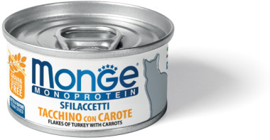 Monge Cat Monoprotein хлопья для кошек из индейки с морковью 80г