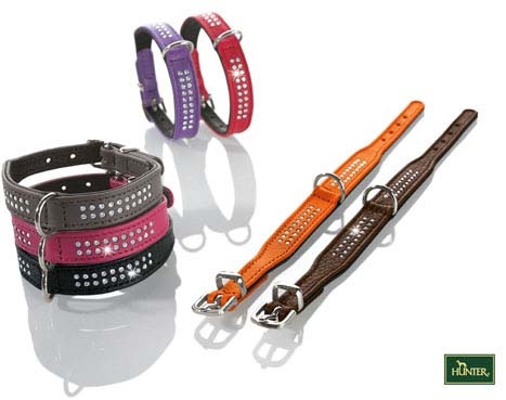 HUNTER Ошейник Diamond Petit 30 см кожа