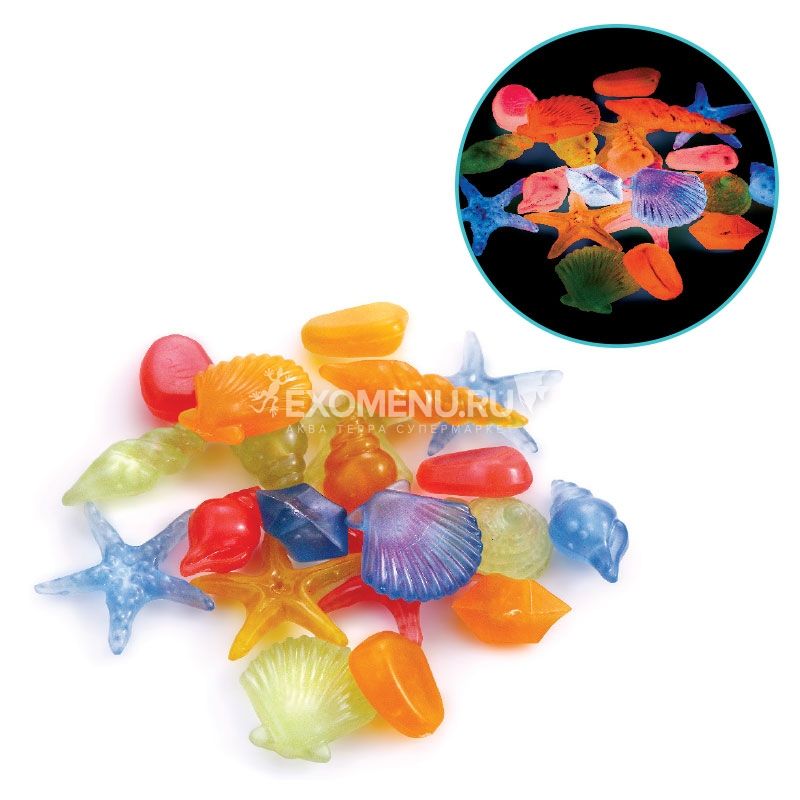 Ракушки морские LD3001 светящиееся разноцветные, 100 шт, (пакет), Laguna