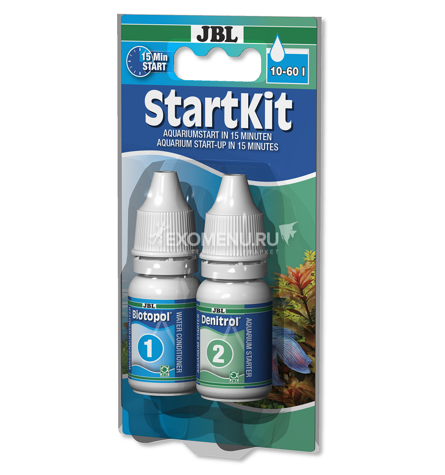 JBL StartKit - Комплект для запуска пресноводного аквариума с кондиционером и стартовыми бактерия...
