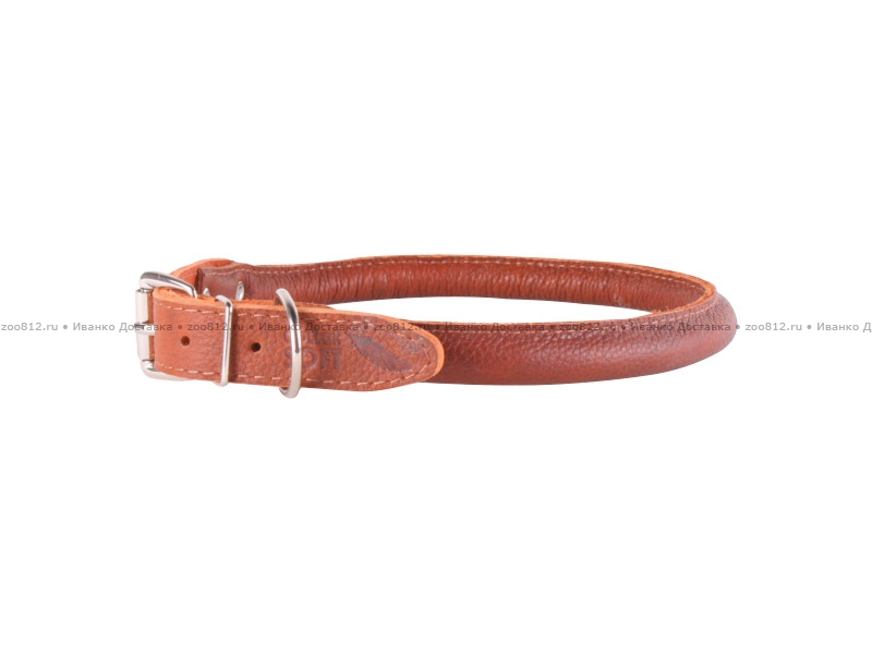 Collar Soft ошейник коричневого цвета для длинношерстных собак
