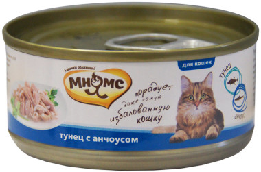 Мнямс консервы для кошек Тунец с анчоусами в нежном желе 70 г