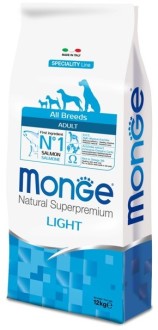 Monge Dog Speciality Light корм для собак всех пород низкокалорийный лосось с рисом