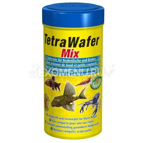 Корм основной с креветкой для плотоядных, травоядных  донных рыб  TetraWaferMix таблетки  100 мл
