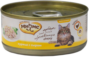 Мнямс консервы для кошек Курица с сыром  в нежном желе 70 г
