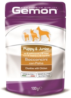 Gemon Dog Pouch паучи для щенков кусочки курицы 100г