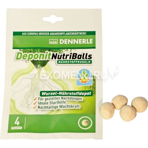 Dennerle Deponit NutriBalls - Корневое удобрение в виде шариков для любых аквариумных растений, 4...