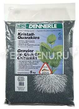Аквариумный грунт Dennerle Kristall-Quarz, гравий фракции 1-2 мм, цвет темно-зеленый (цвет мха), ...