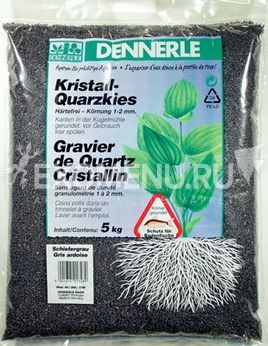 Аквариумный грунт Dennerle Kristall-Quarz, гравий фракции 1-2 мм, цвет черный, 5 кг.