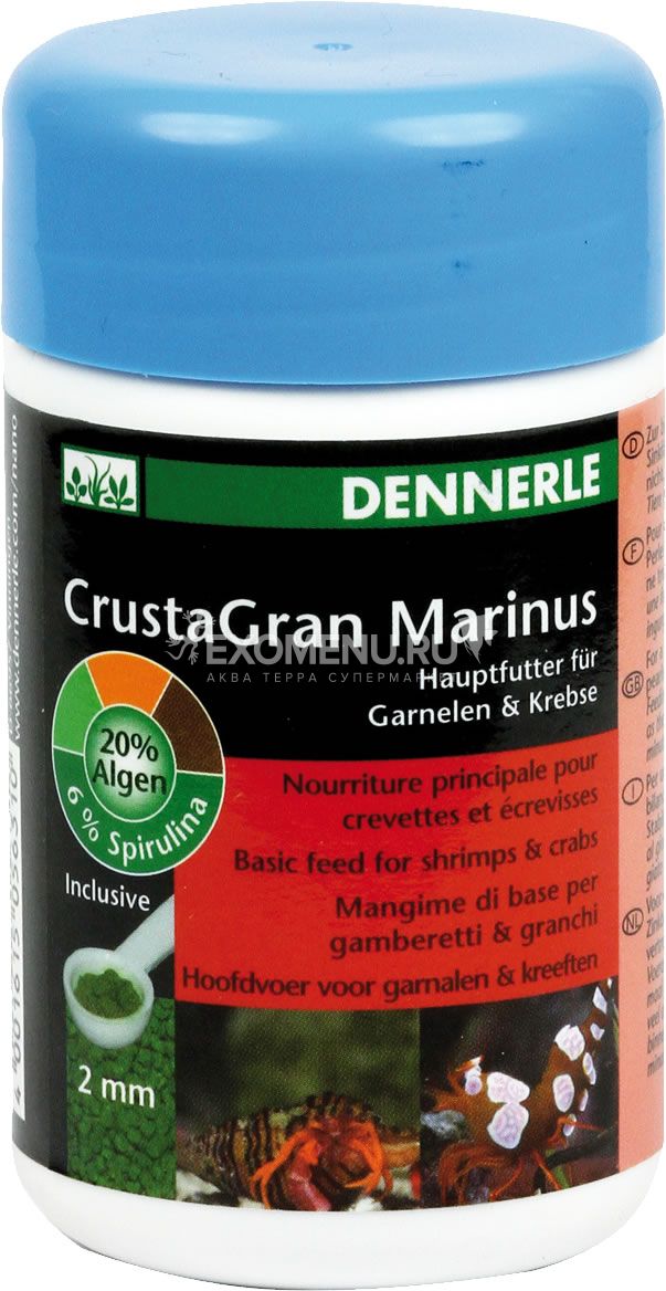 Основной корм для морских креветок и раков Dennerle Nano Marinus Crusta Gran, 100 мл