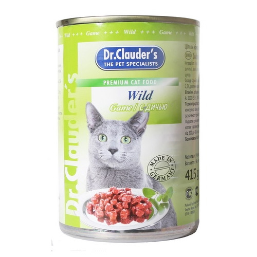 Dr. Clauder`s консервы для кошек с дичью