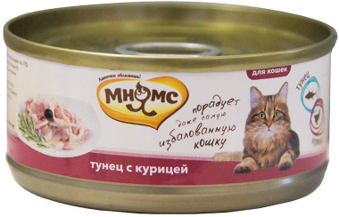Мнямс консервы для кошек Тунец с курицей в нежном желе  70 г