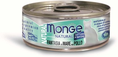 Monge Cat Natural консервы для кошек морепродукты с курицей 80г