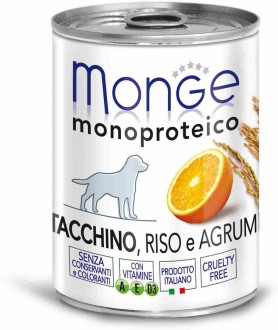 Monge Dog Monoproteico Fruits консервы для собак паштет из индейки с рисом и цитрусовыми 400г