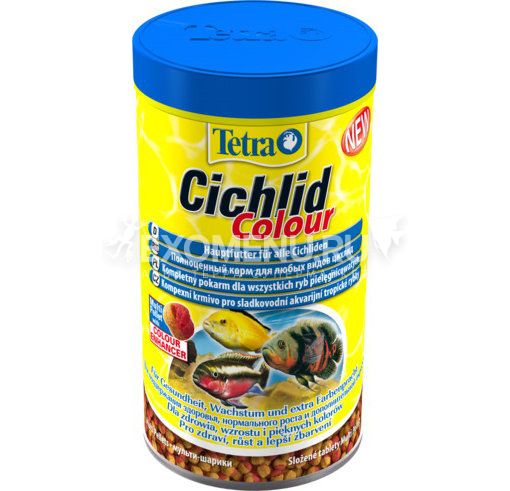 Корм для усиления насыщенности окраса цихлид Tetra Cichlid Colour 500 ml шарики