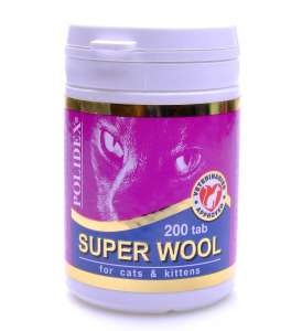 POLIDEX Super wool для кошек и котят 200 таблеток