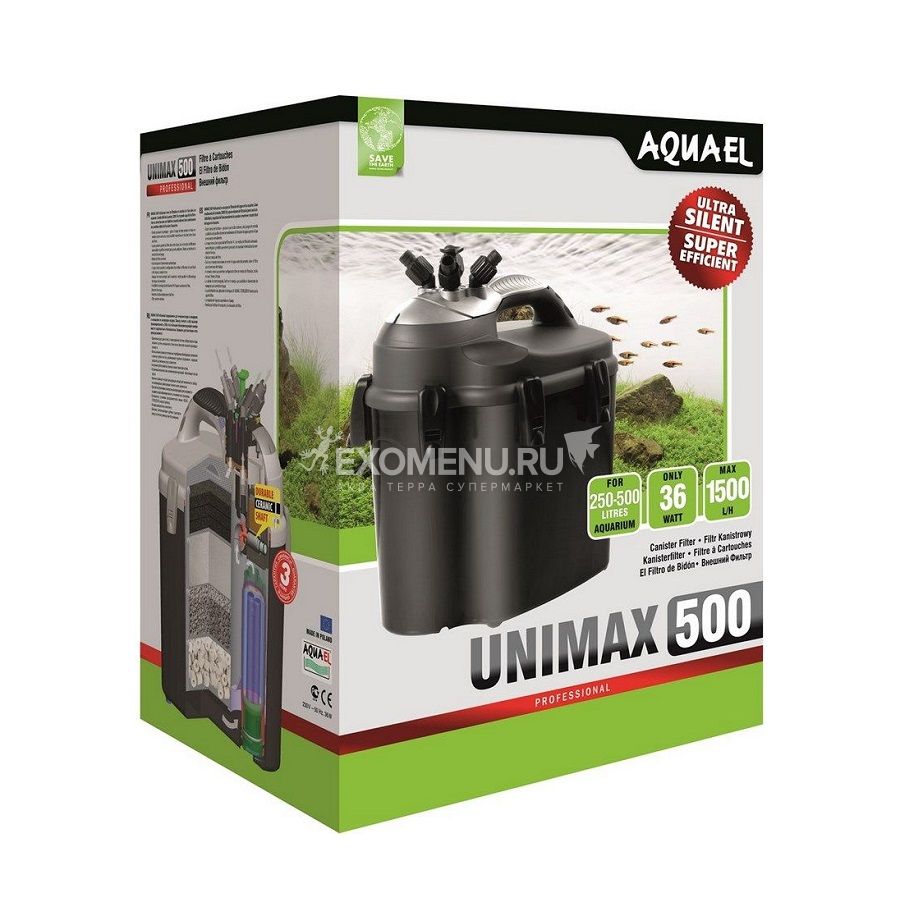 Внешний фильтр UNIMAX 500, 1500 л/ч (250-500л ),  AQUAEL
