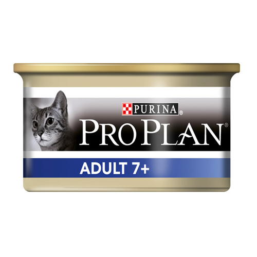 Purina Pro Plan консервы мусс для пожилых кошек с тунцом и рисом, Senior fish