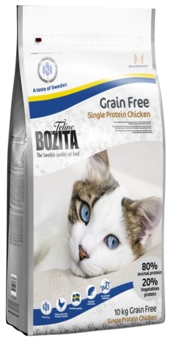Корм Bozita super premium для взрослых и растущих кошек беззерновой корм с курицей, BOZITA Feline Funktion Grain Free Single Protein