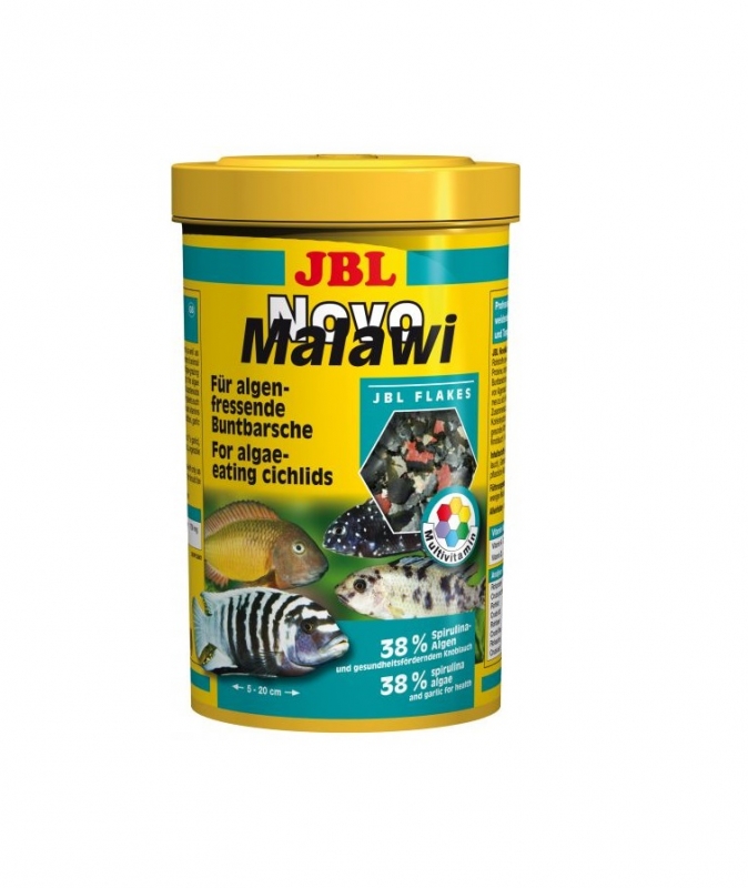 JBL NovoMalawi - Корм в форме хлопьев для растительноядных цихлид из озер Малави и Таньгаика, 250...