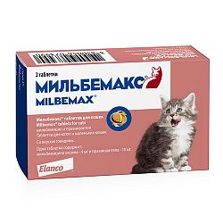 Milbemax против глистов для котят и молодых кошек, 2 табл.