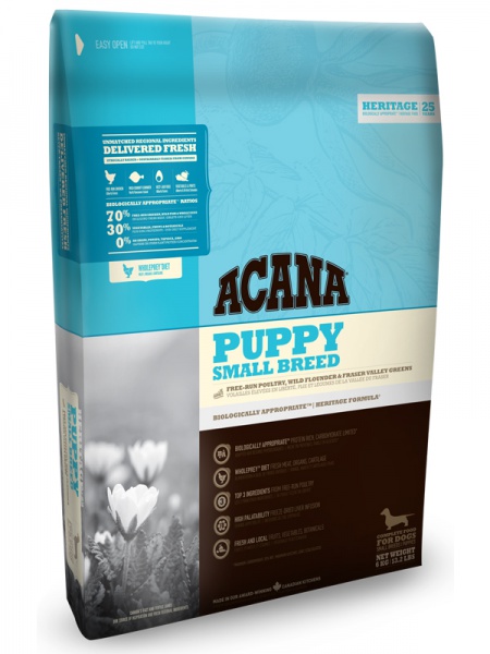 Acana HERITAGE Puppy Small Breed корм для щенков мелких пород