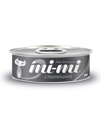 Mi-Mi консервы для кошек и котят с телятиной в желе 80 гр