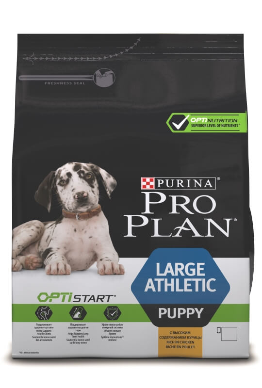 Корм Purina Pro Plan для щенков крупных пород атлетического телосложения, с курицей, PUPPY Large Breed Athletic Chicken