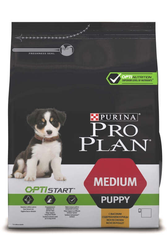 Корм Purina Pro Plan для щенков собак средних пород, с курицей и рисом, Puppy Original