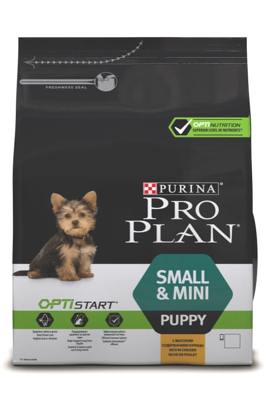 Корм Purina Pro Plan для щенков малых и карликовых пород с курицей и рисом, Puppy Small&Mini