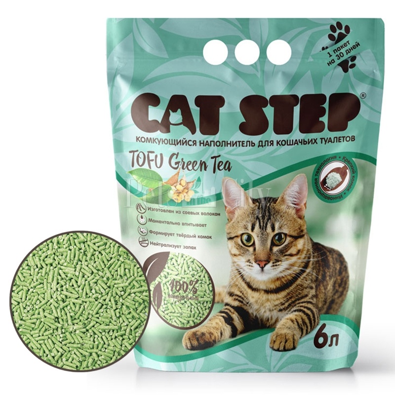 CAT STEP Tofu Green Tea растительный комкующийся